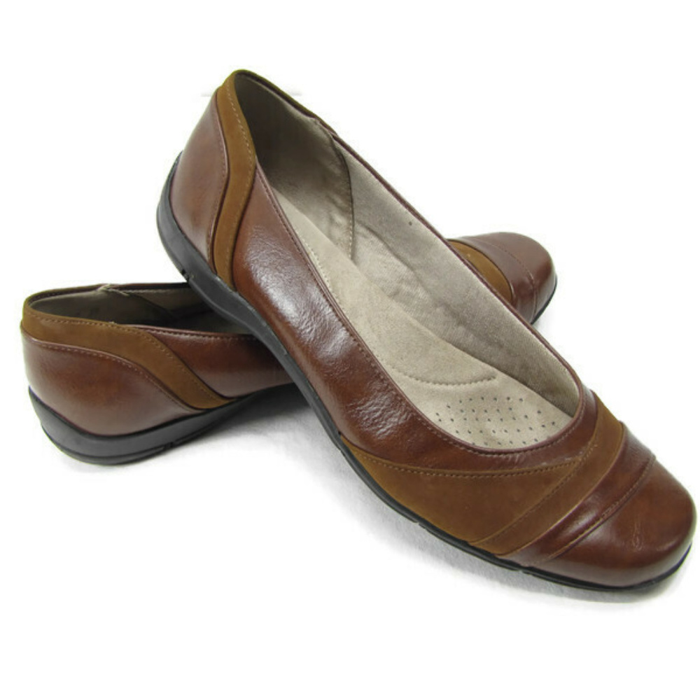 Life Stride Soft System Brown Leather Slip On 8.5M